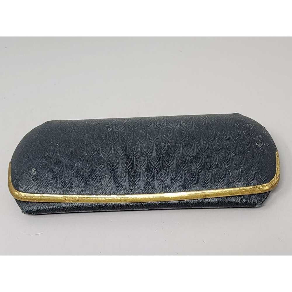 Vintage Weisser Eyeglass Case With Blue Velvet Lining & Gold Tone Trim